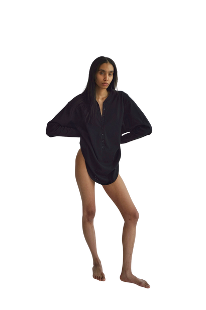 Black Pointelle Longsleeve "Lisa"