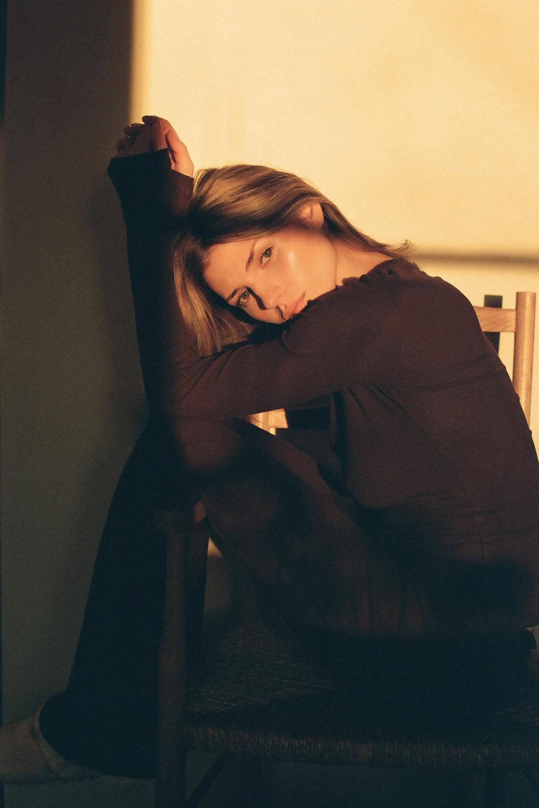 Ribbed Brown Leggins "Lia"