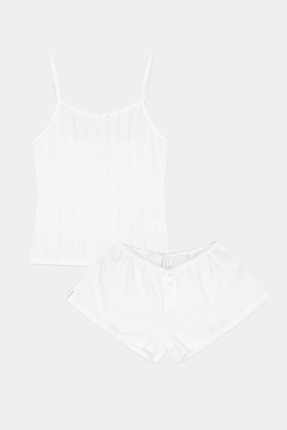 Off White Openwork Set "Rosie" No 1