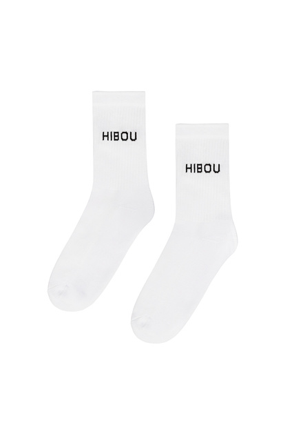 Cotton Blend White Socks with Logo