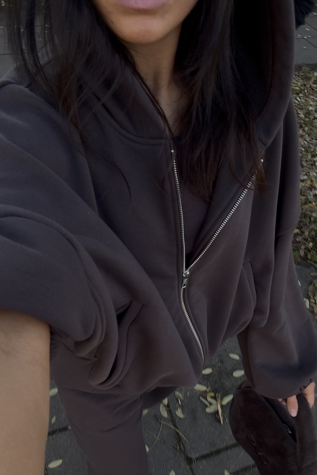 Brown Zipped Hoodie "Rene"