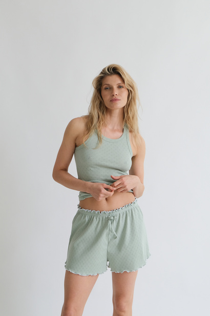 Pistachio Pointelle Tank-Top