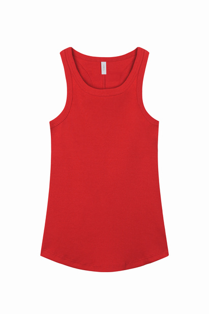 Ribbed Tank Top in Red