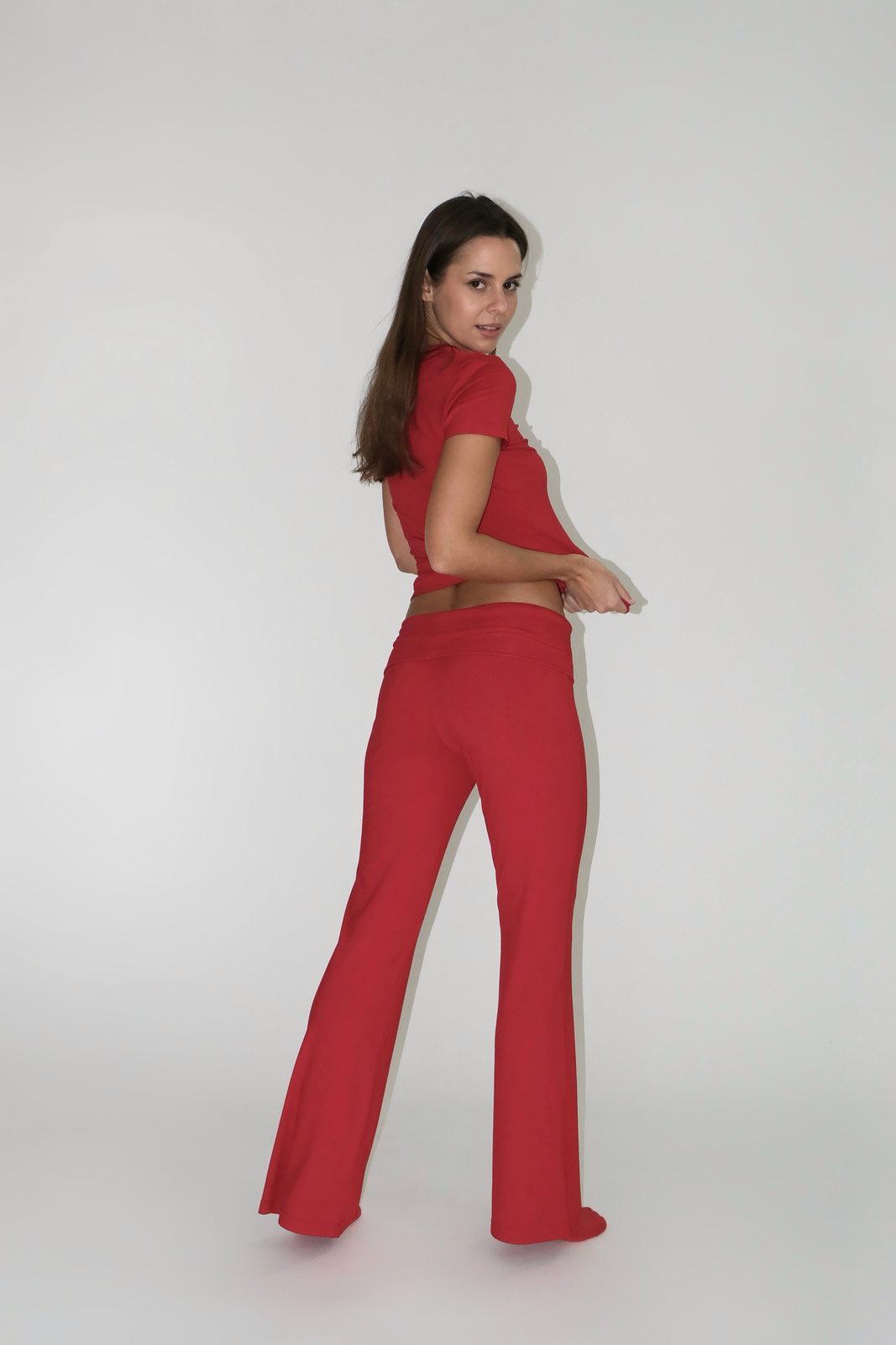 Fold Over Leggins "Lia" Red
