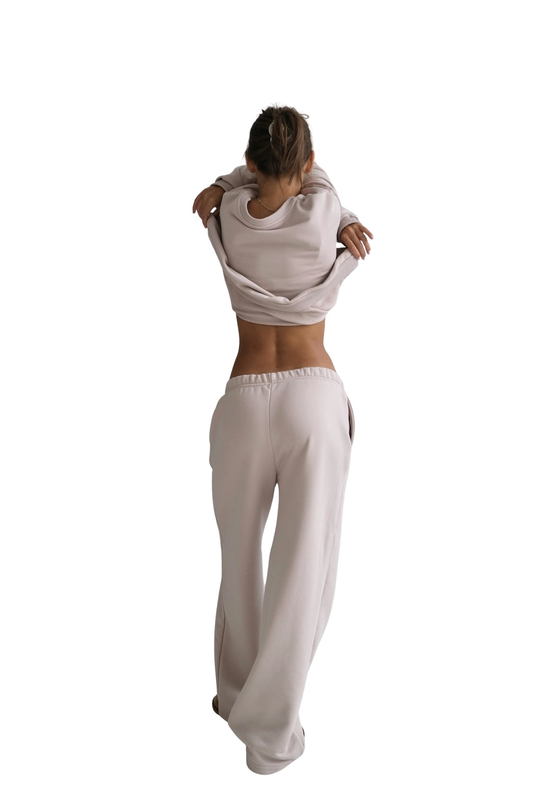 Wide Sweatpants "Rene" in Powder Beige