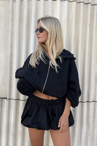 Black Zipped Hoodie "Rene"