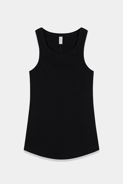 Ribbed Tank Top in Black