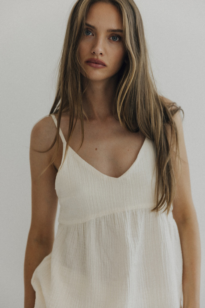 Muslin Cream Top "Stella"