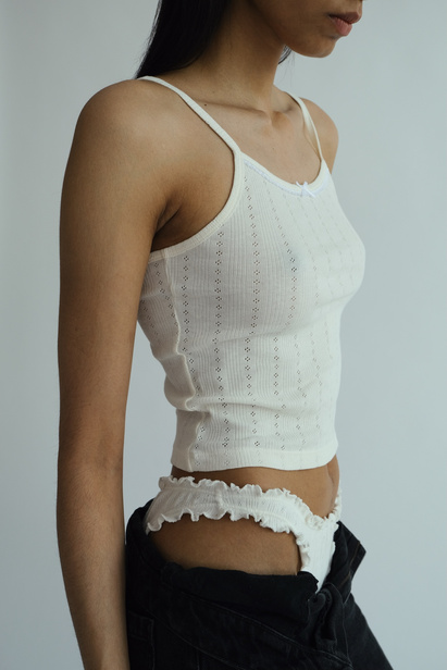 Off White Openwork Top "Rosie"