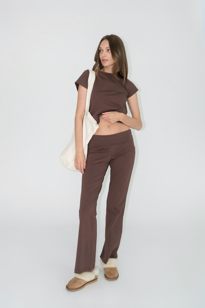Fold Over Leggins "Lia" Cappuccino