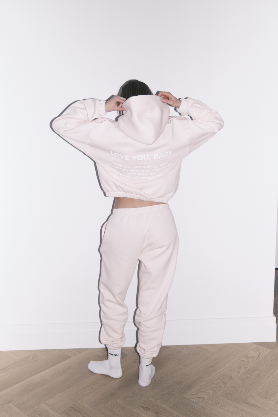 Blush Pink Hoodie "Abby" with Fleece