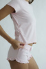 Ruched Waist T-Shirt "Lia" Candy Pink
