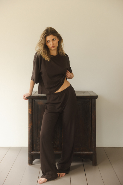 Ribbed Brown Trousers "Erica"