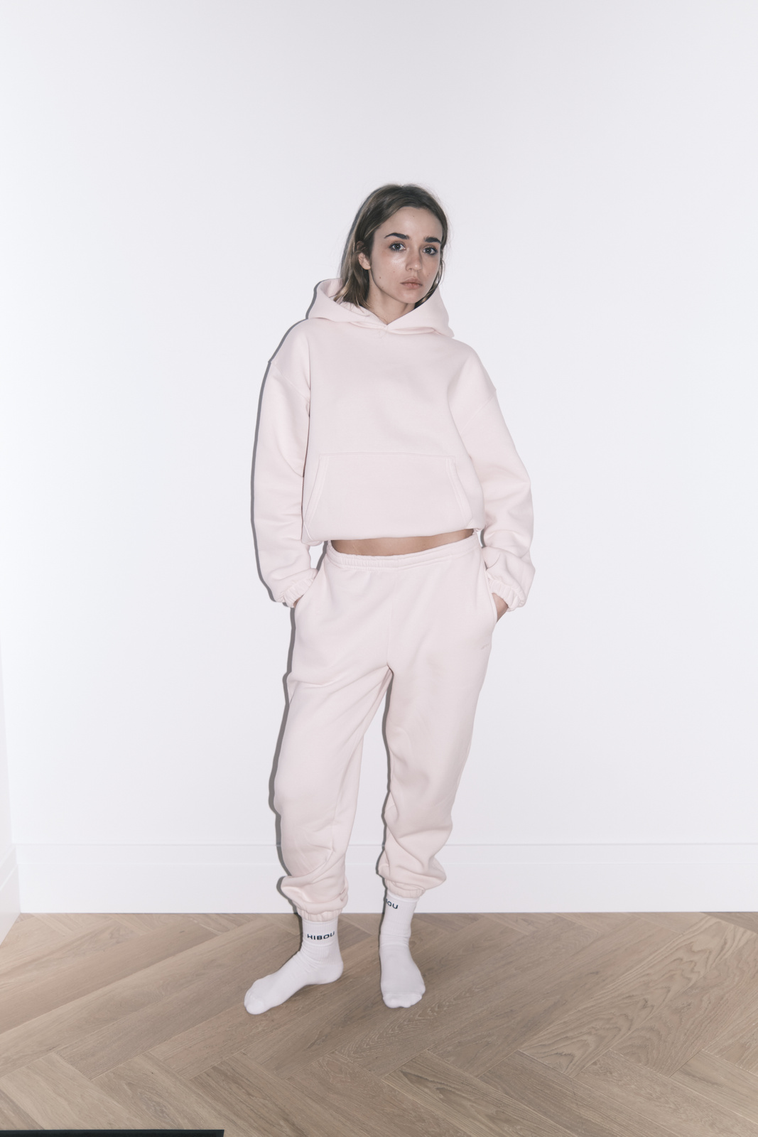 Blush Pink Hoodie "Abby" with Fleece