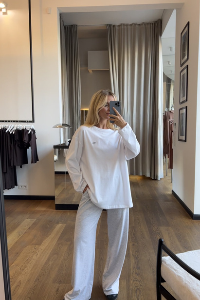White Oversize Longsleeve "Kelly"
