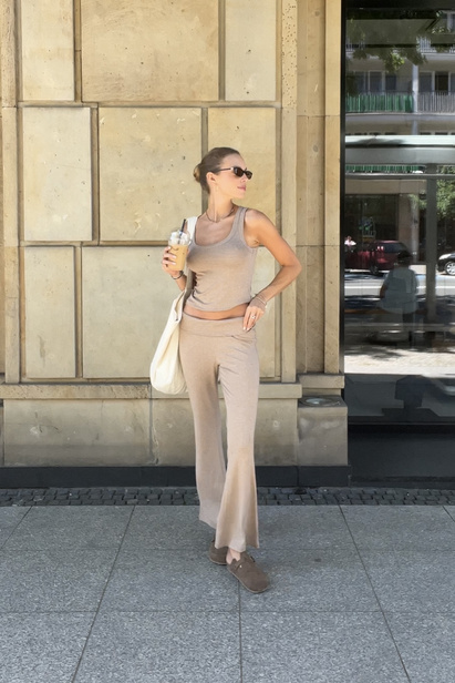 Caramel Fold Over Leggins "Lia"