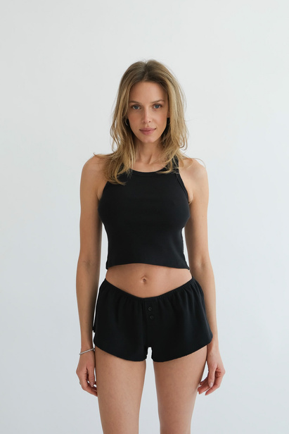 Distressed Top in Black