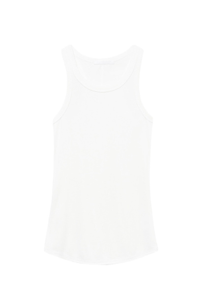 Off White Ribbed Tank Top