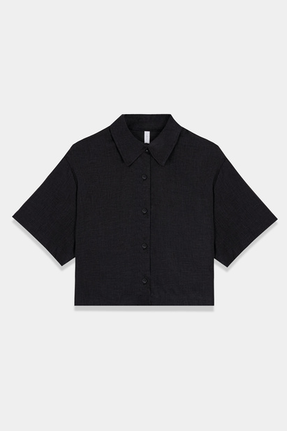 Black Linen Shirt "Flavia"