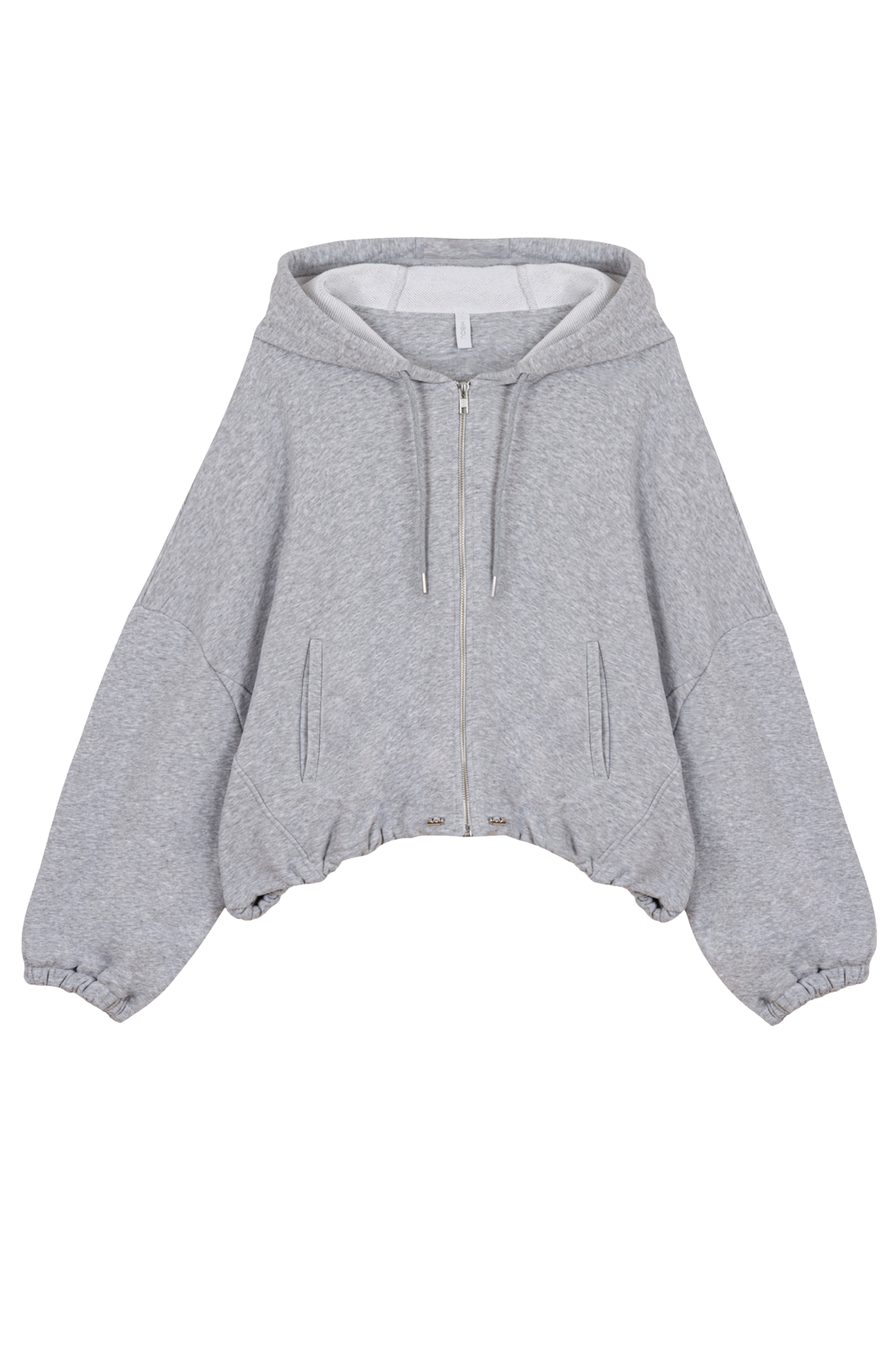 Grey Melange Zipped Hoodie "Rene"