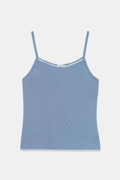 Blue Denim Openwork Top "Rosie"