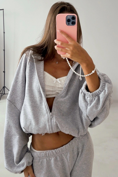 Light Melange Zipped Hoodie "Rene" PRE-ORDER