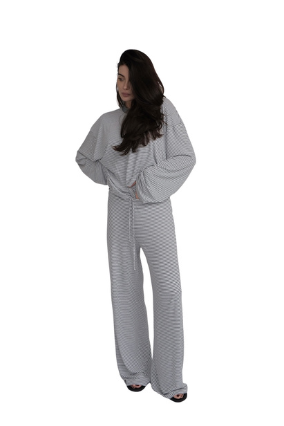 Grey Striped Bottoms "Erin"