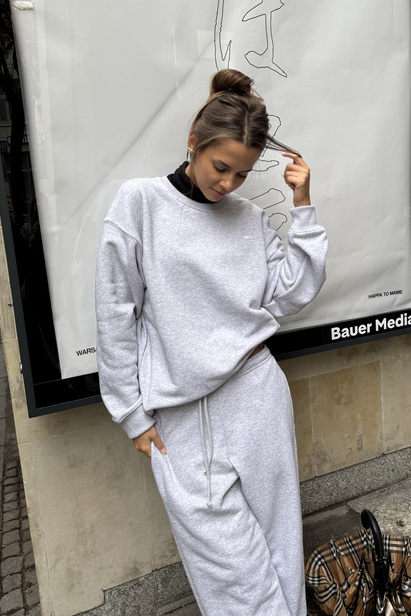 Grey Melange Oversized Unisex Sweatshirt "Hailey"