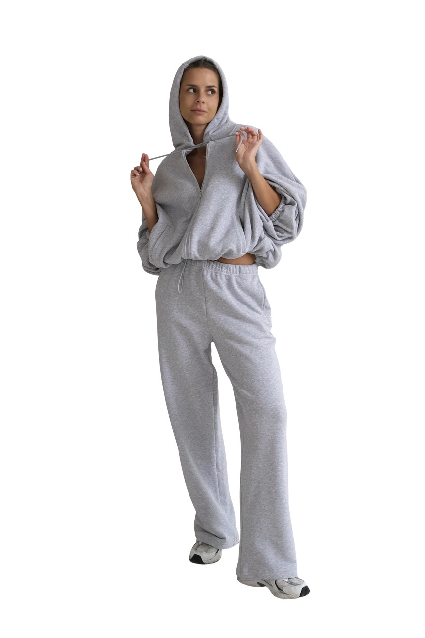 Wide Sweatpants "Rene" in Grey Melange