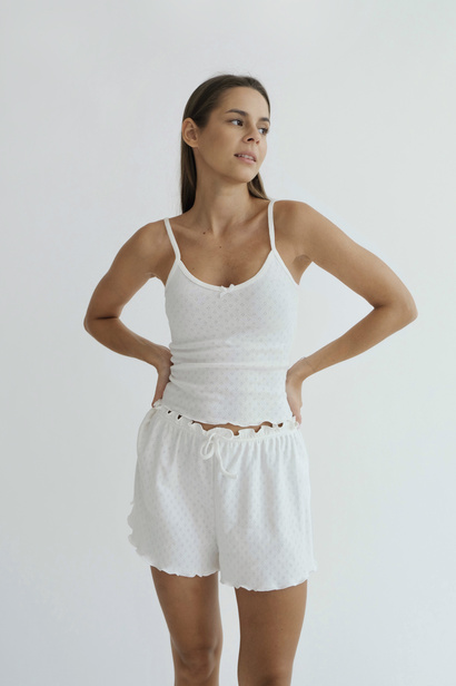 Openwork White Top "Lily"